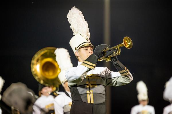 Fairview High marching band members perform